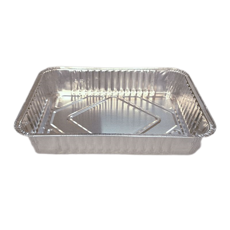 Bandeja rectangular mediana para horno, placa de barbacoa de papel de aluminio