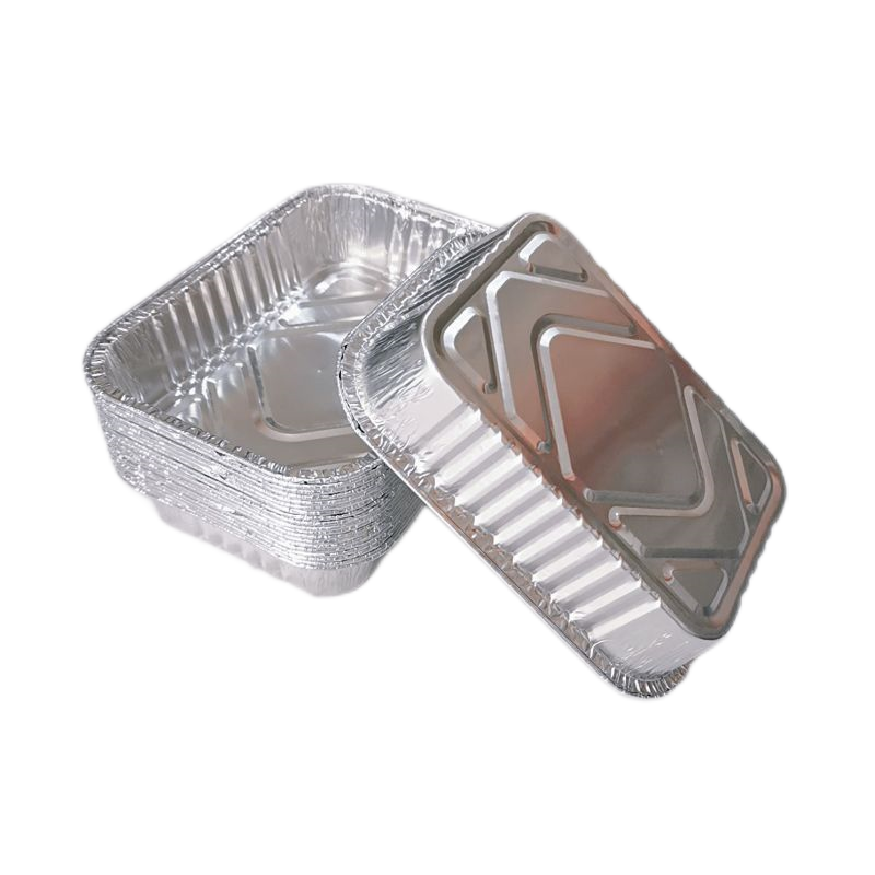 Bandeja rectangular para hornear de catering de papel de aluminio de 600 ml