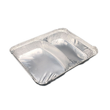 Cacerola disponible rectangular del papel de aluminio de 800ml 2 compartimientos
