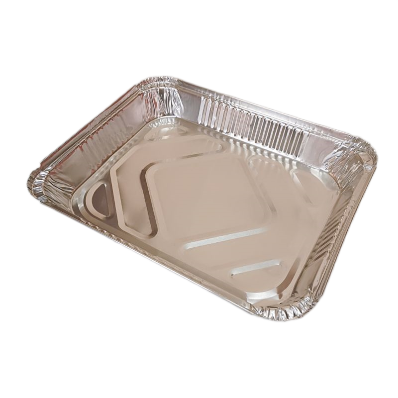 Bandeja rectangular mediana para hornear barbacoa de papel de aluminio de 2500 ml