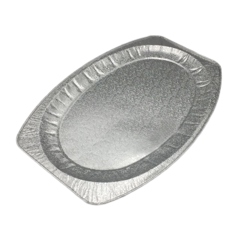 Fuente ovalada desechable para pescado, de papel de aluminio, extra grande