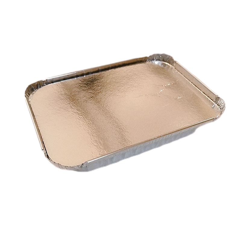 Recipiente rectangular pequeño de papel de aluminio de 670 ml con tapa