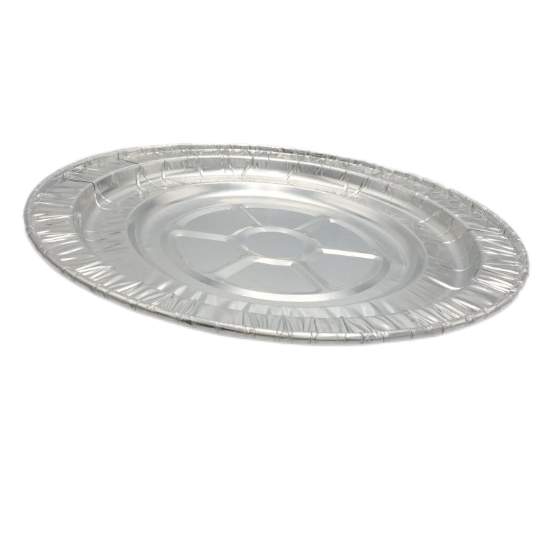 Bandeja desechable para catering, plato para flan de papel de aluminio de 12'