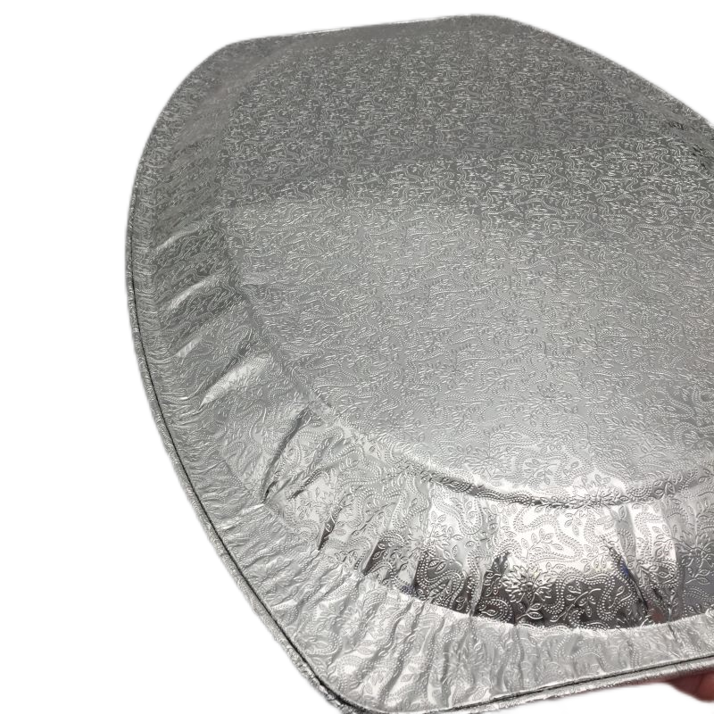 Fuente ovalada desechable para pescado, de papel de aluminio, extra grande