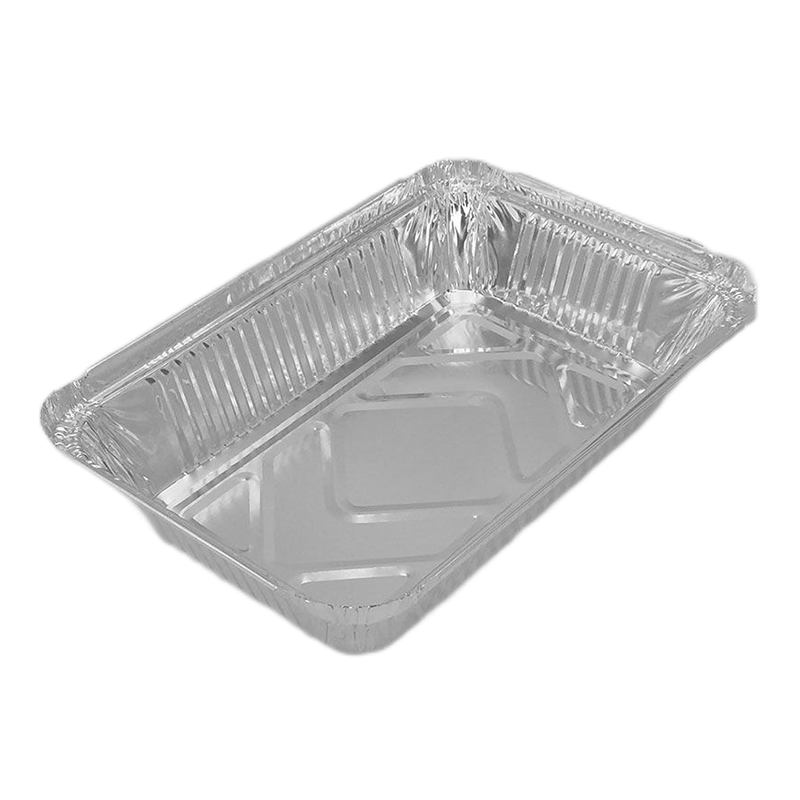 Bandeja para hornear de papel de aluminio cubierta rectangular pequeña de 750 ml