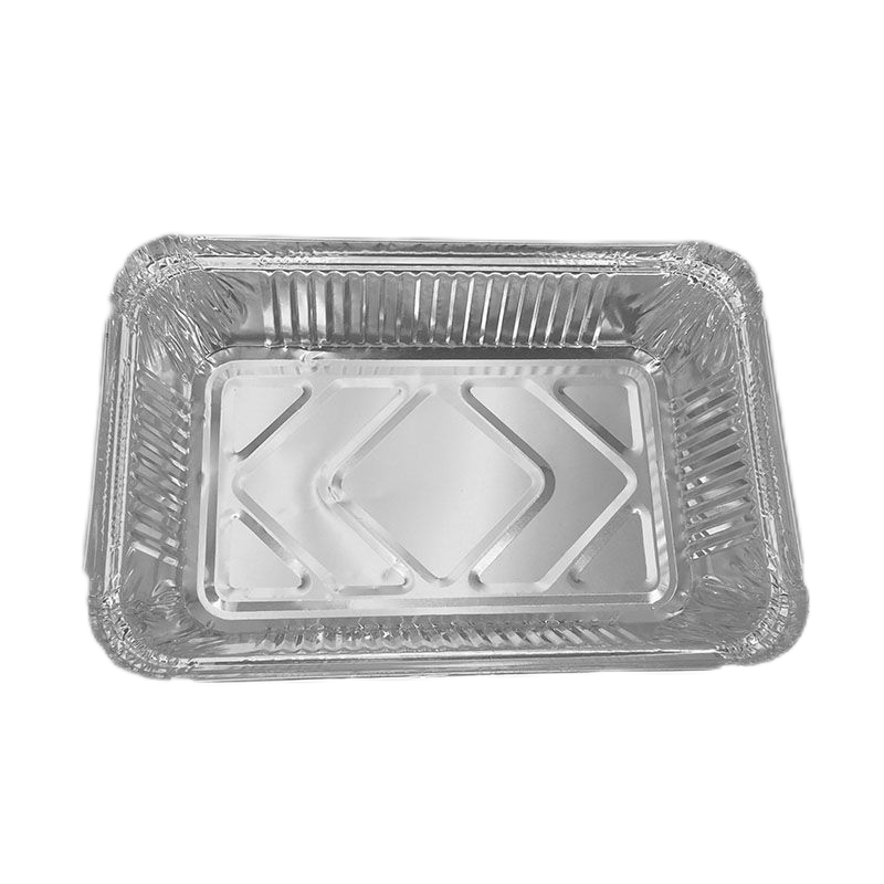 Bandeja para hornear de papel de aluminio cubierta rectangular pequeña de 750 ml