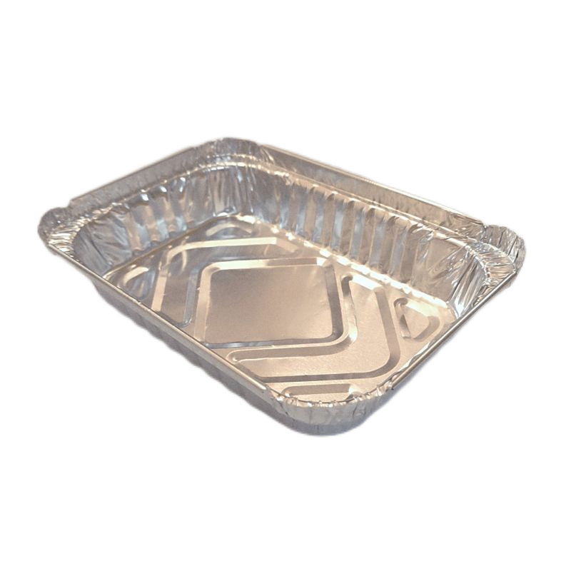 Recipiente rectangular pequeño de papel de aluminio de 670 ml con tapa