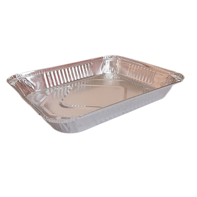 Bandeja rectangular mediana para hornear barbacoa de papel de aluminio de 2500 ml