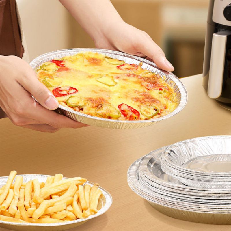 6 pulgadas con platos de pastel de aluminio desechables de 6 pulgadas para hornear pizza