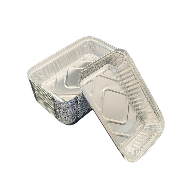 Contenedores de comida para llevar de aluminio con tapas seguras