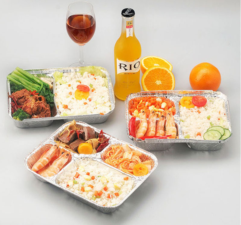 Placa de papel de aluminio de rejilla múltiple de 3 compartimentos