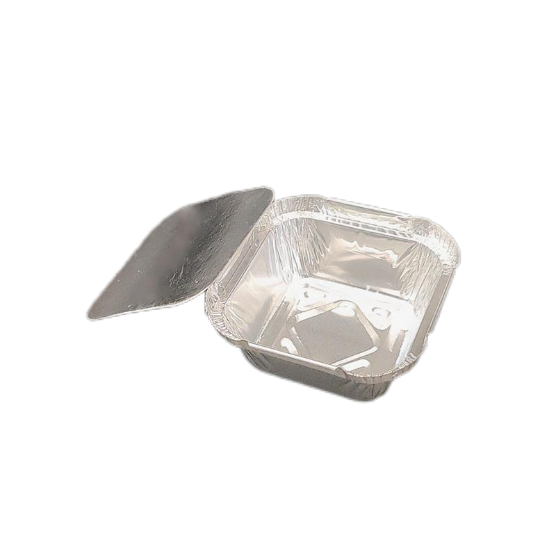 Mini soporte cuadrado para pudín de bandejas para pastel de papel de aluminio de 120ml