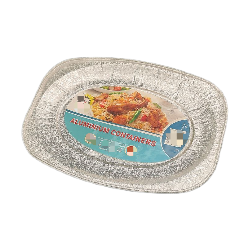 Sartén de pescado de aluminio ovalado desechable