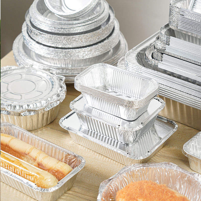 Utensilios para hornear y barbacoa de papel de aluminio de 670 ml