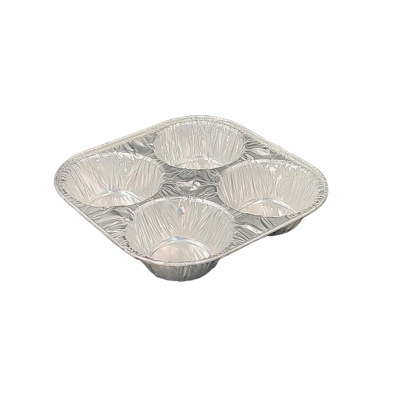 4 compartimentos Moldón de pastel de budín de aluminio de aluminio