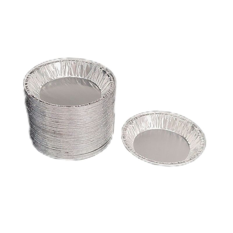 Bandeja desechable redonda pequeña para muffins de papel de aluminio de 4 pulgadas