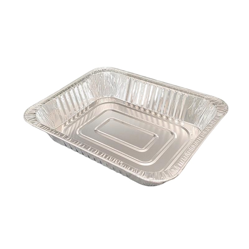 Plato de comida asada de aluminio extra grande de 3200 ml con tapa