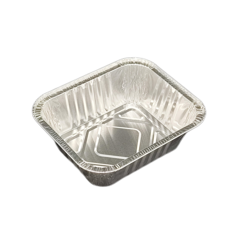 Bandeja rectangular para comida de papel de aluminio de 500 ml