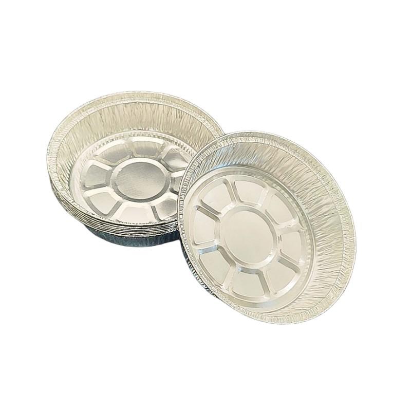Sartenes de aluminio de aluminio de 7 pulgadas con tapas seguras, desechables