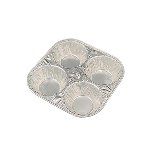 4 compartimentos Moldón de pastel de budín de aluminio de aluminio