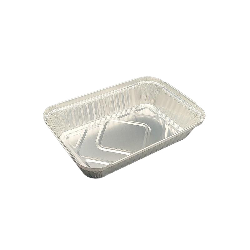 Contenedores de comida para llevar de aluminio con tapas seguras