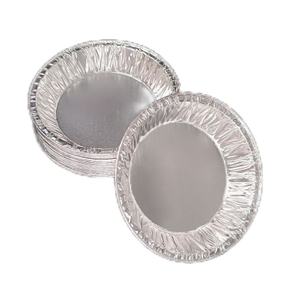 Bandeja desechable redonda pequeña para muffins de papel de aluminio de 4 pulgadas