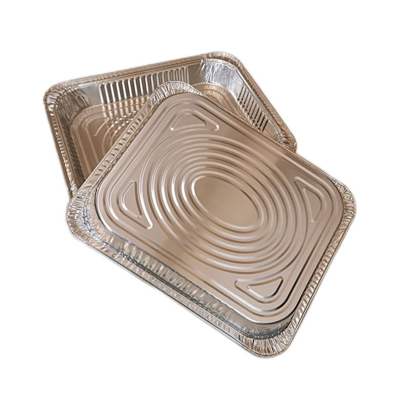 Plato grande para barbacoa de pavo con papel de aluminio de 2450 ml