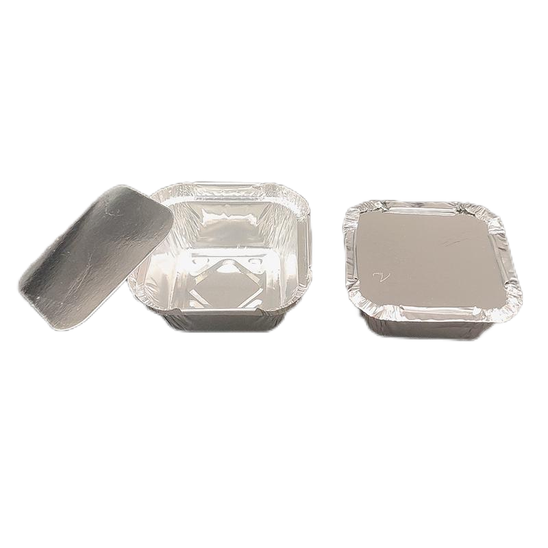 Mini soporte cuadrado para pudín de bandejas para pastel de papel de aluminio de 120ml