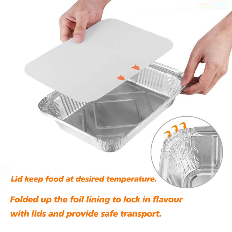 1000 ml de aluminio rectangular de aluminio Diskware desechable