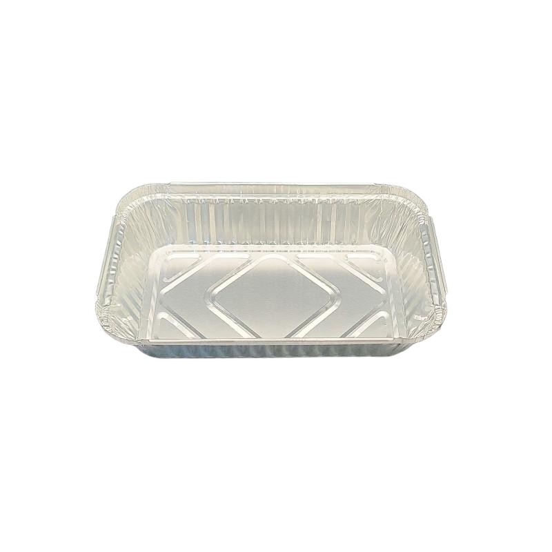 Contenedores de comida para llevar de aluminio con tapas seguras