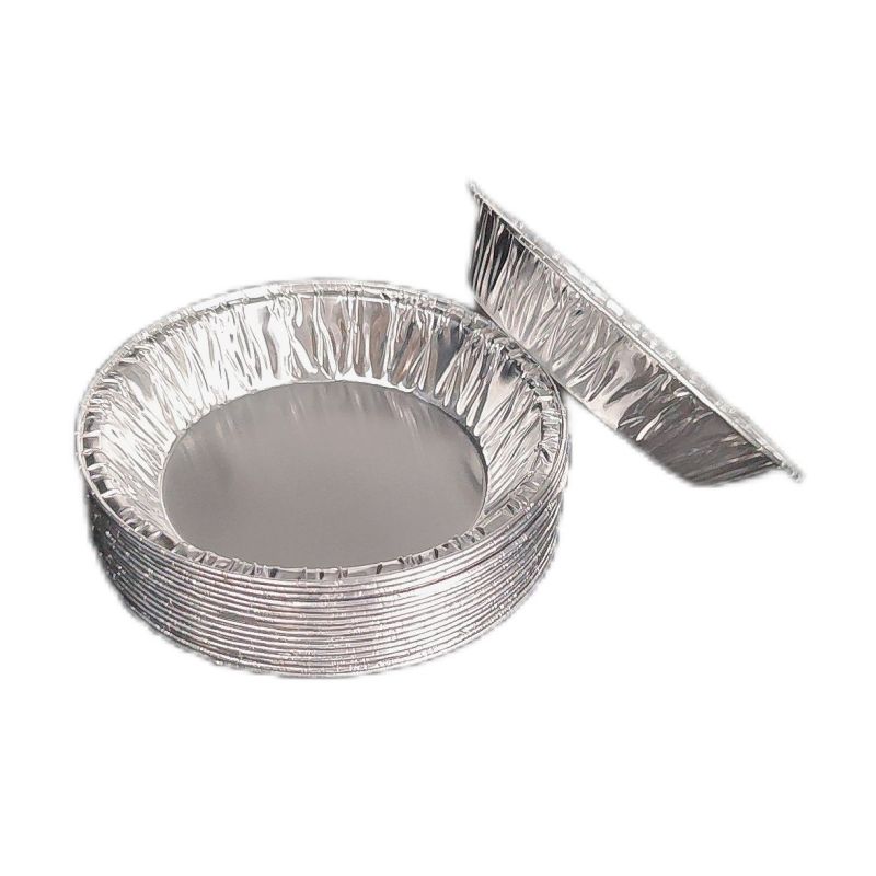 Bandeja desechable redonda pequeña para muffins de papel de aluminio de 4 pulgadas