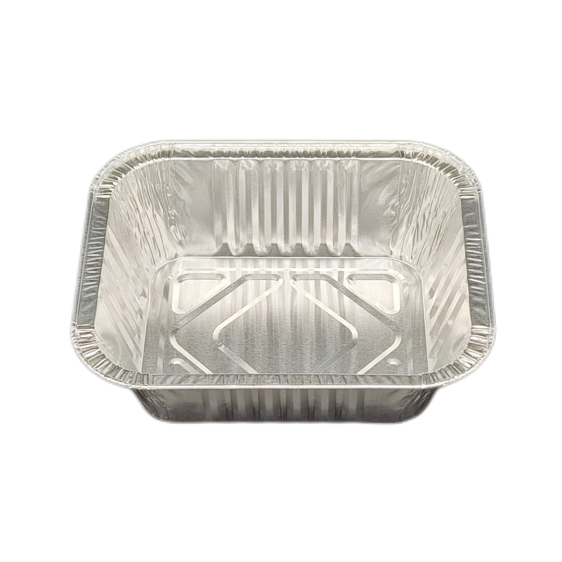 Bandeja rectangular para comida de papel de aluminio de 500 ml