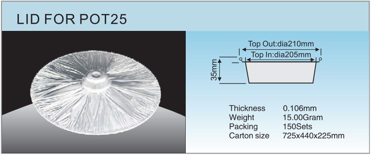Tapa para Pot25Specification