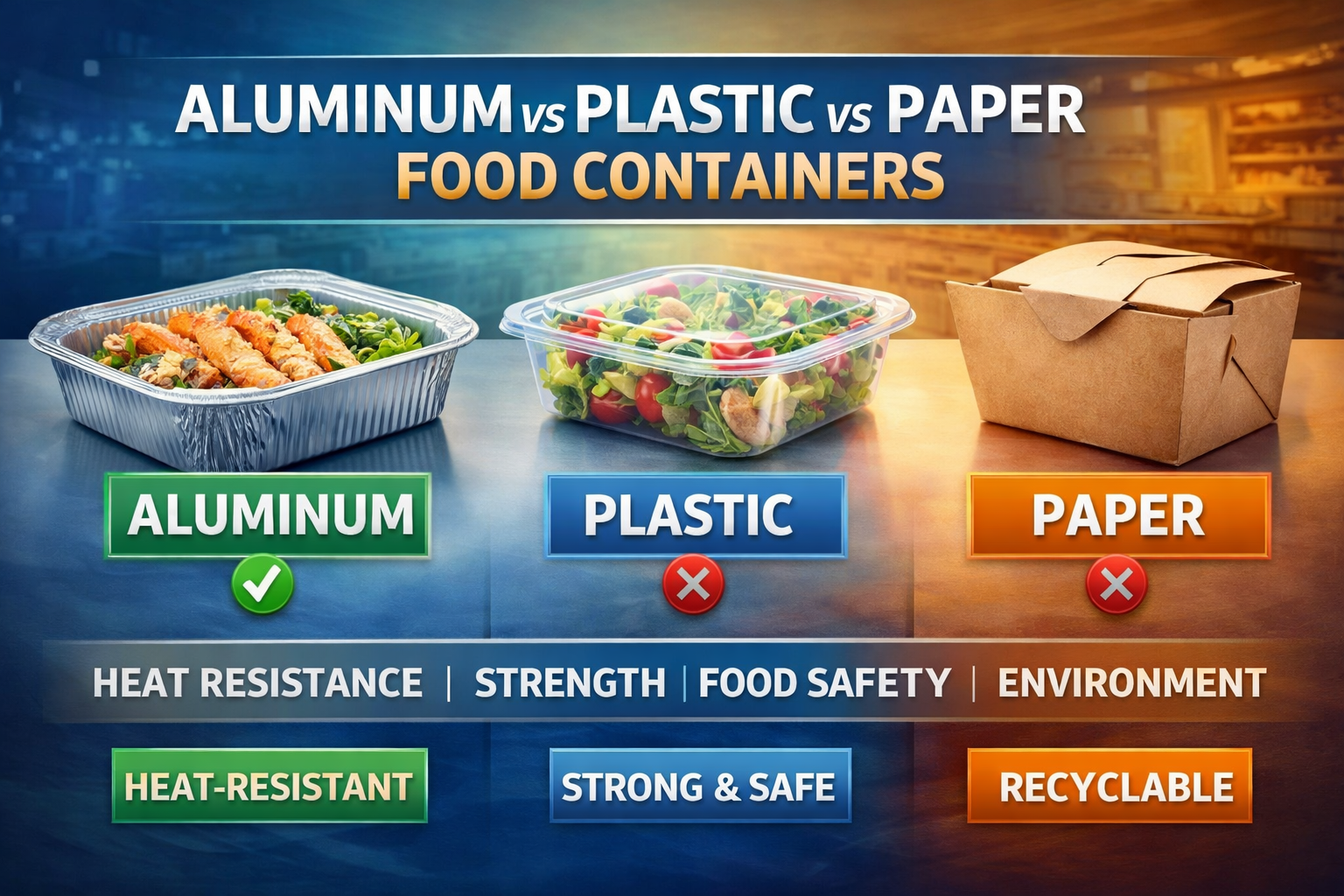Recipientes para alimentos de aluminio, plástico o papel: ¿cuál es mejor para su negocio?