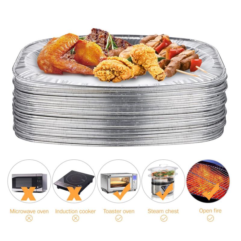 Sartén de pescado de aluminio ovalado desechable