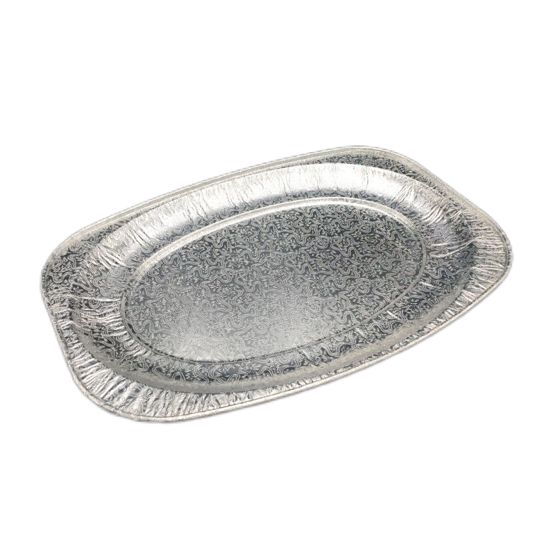 Sartén de pescado de aluminio ovalado desechable