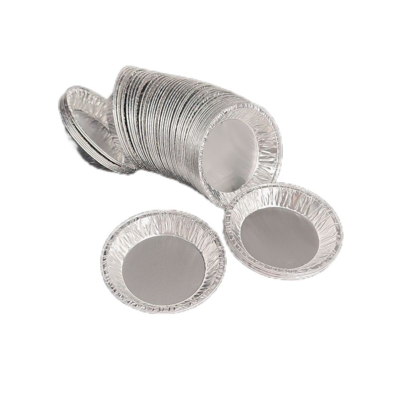 Bandeja desechable redonda pequeña para muffins de papel de aluminio de 4 pulgadas