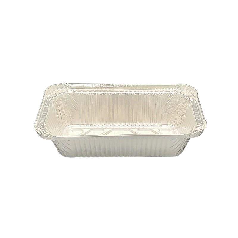 Vajilla de aluminio rectangular de 850 ml con tapa de papel