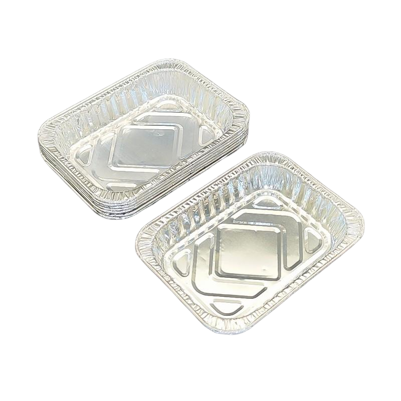 Bandeja de alimentos de aluminio de aluminio pequeño para hornear o llevar