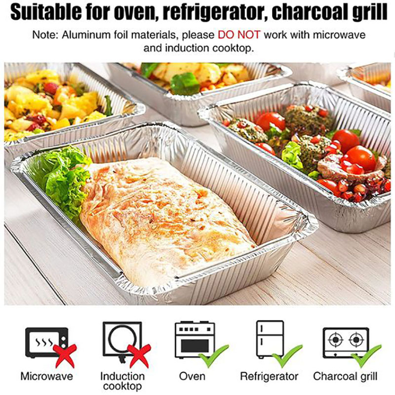 Vajilla de aluminio de comida asada