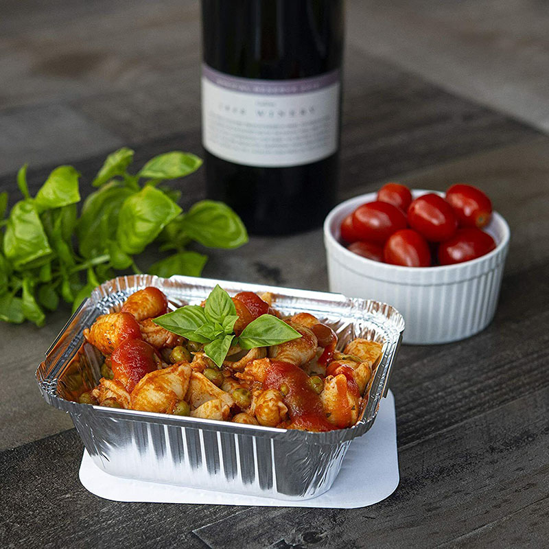 Molde cuadrado para pastel con platos de horno de aluminio de 250 ml