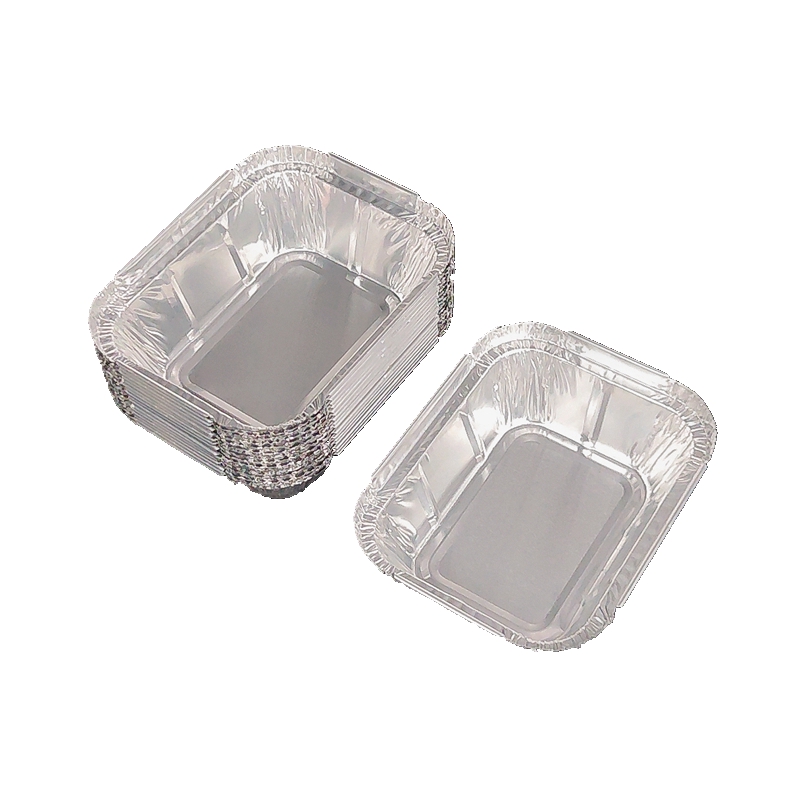 Utensilios de comedor para hornear pequeños de papel de aluminio de 220 ml con tapa