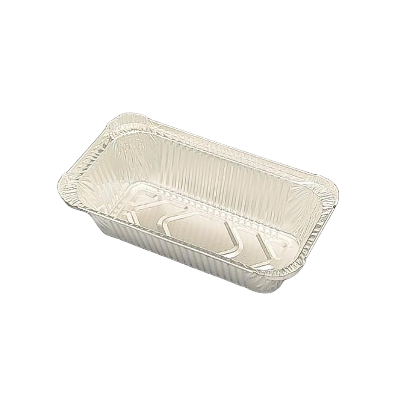 Vajilla de aluminio rectangular de 850 ml con tapa de papel