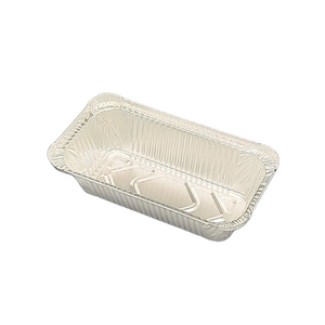 Vajilla de aluminio rectangular de 850 ml con tapa de papel