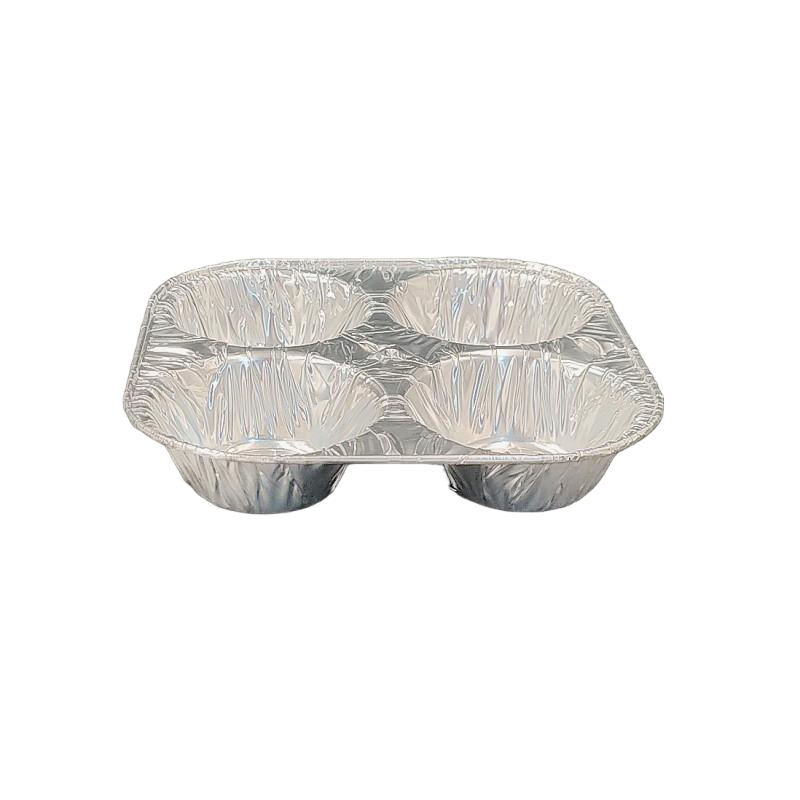 4 compartimentos Moldón de pastel de budín de aluminio de aluminio