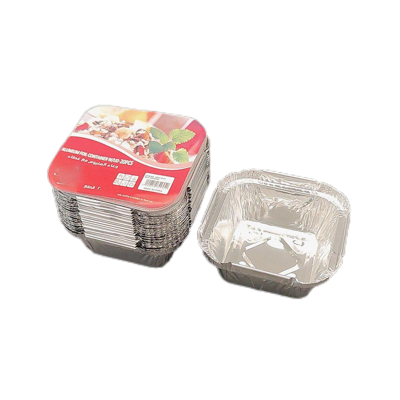 Mini soporte cuadrado para pudín de bandejas para pastel de papel de aluminio de 120ml