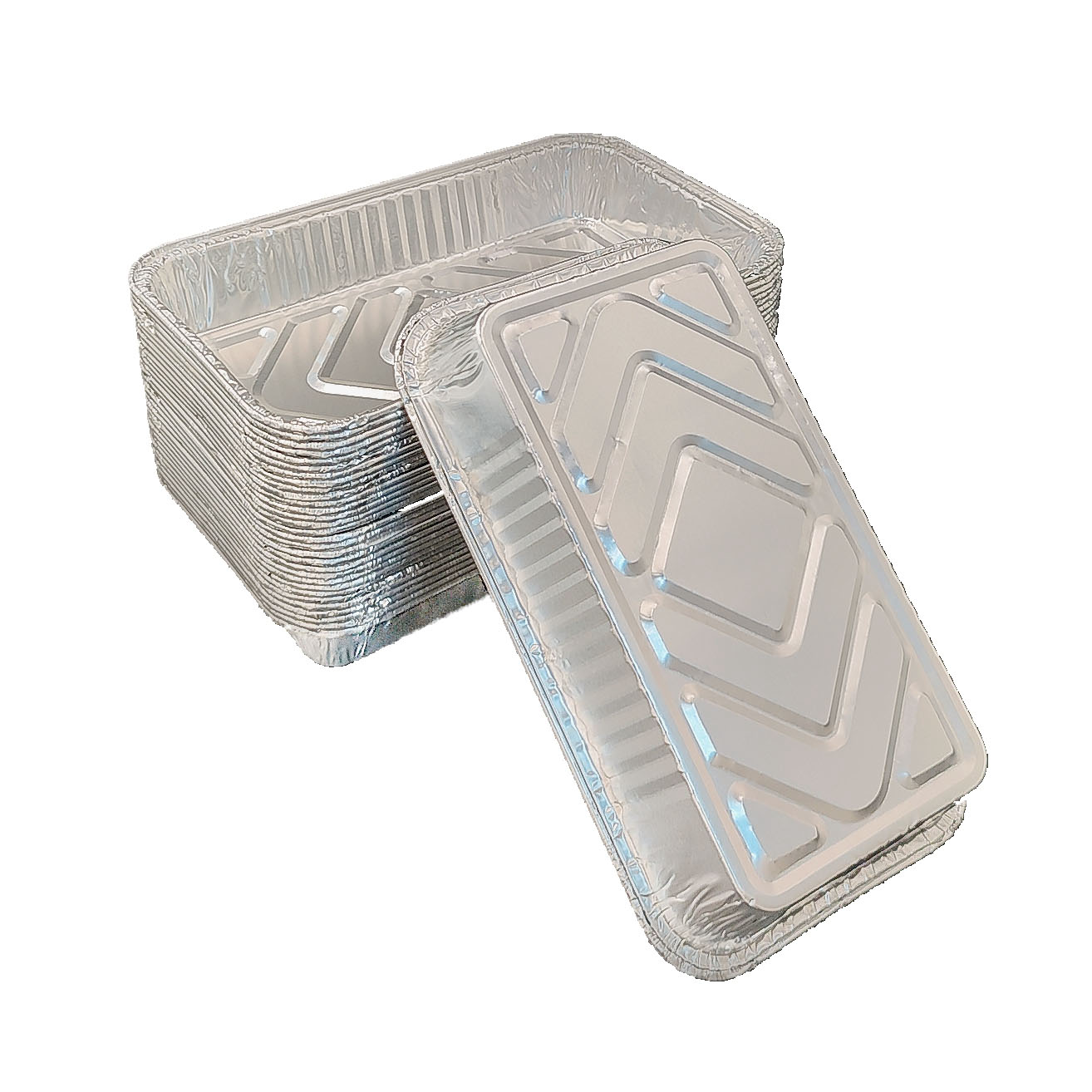 Sartén de aluminio rectangular de 850 ml, bordes poco profundos