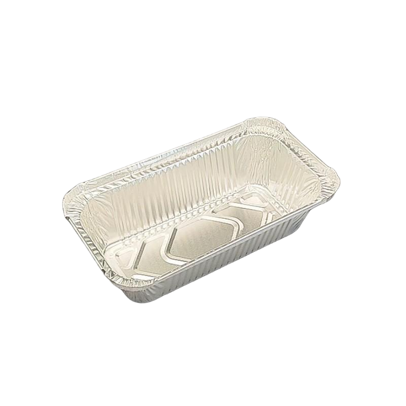 Vajilla de aluminio rectangular de 850 ml con tapa de papel