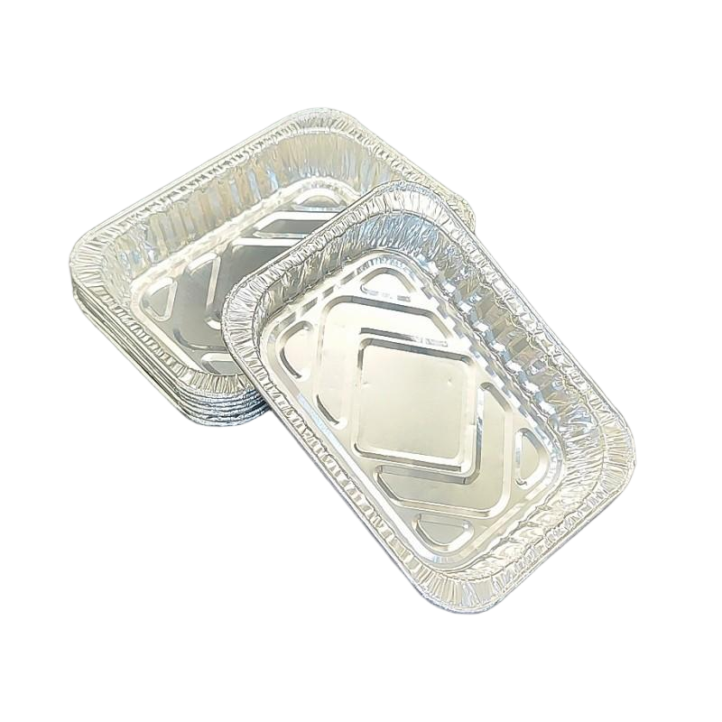 Bandeja de alimentos de aluminio de aluminio pequeño para hornear o llevar