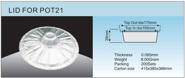 TAPA PARA POT21especificaci&oacute;n